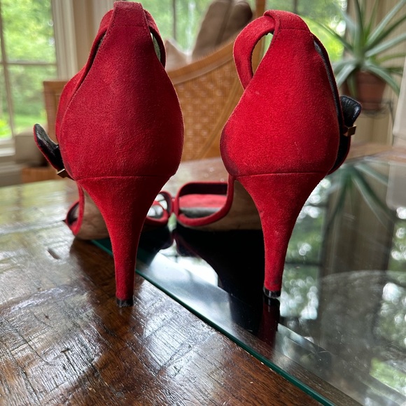 Authentic Celine Heels 39 Red Suede - Picture 5 of 10